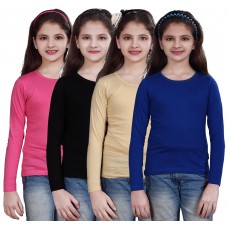 Sinimini plain full sleeve girls tops (pack of 4)